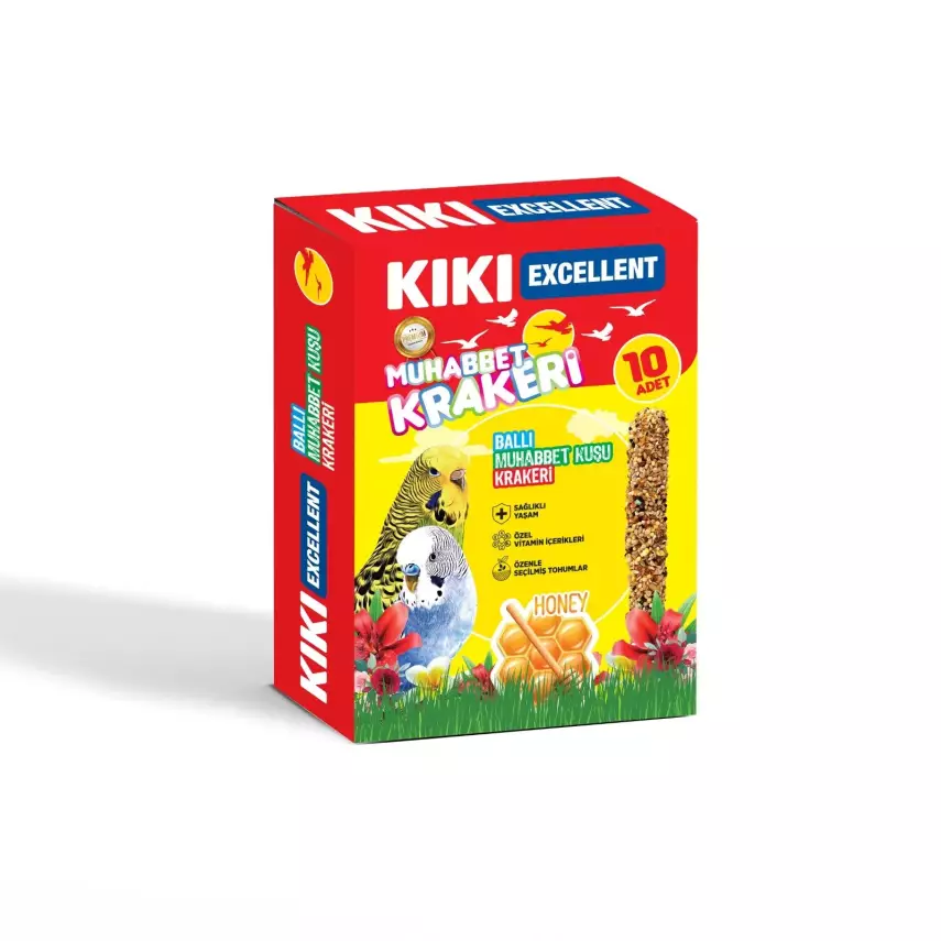 KIKI Excellent Ballı Muhabbet Kuşu Krakeri 10'lu - Doğal Kraker - 1