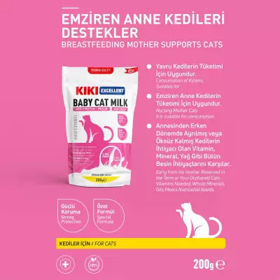 KIKI Excellent Kedi Süt Tozu (Whey Protein + İnülin) 200 gr. - 2