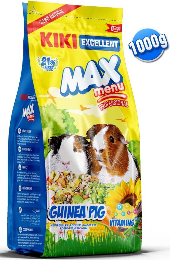 KIKI Excellent Kemirgen Max Menu Guinea Pig Ginepig Yemi 1000 gr. 8 Adet (Kutu) - 1