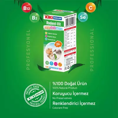 KIKI Excellent Kemirgen Rodent-Vit Vitamin Desteği 25 ml. 16 Adet (Kutu) - 3