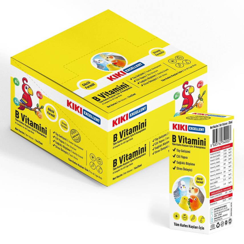 KIKI Excellent Kuş B Vitamini 25 ml. 16 Adet (Kutu) - 1