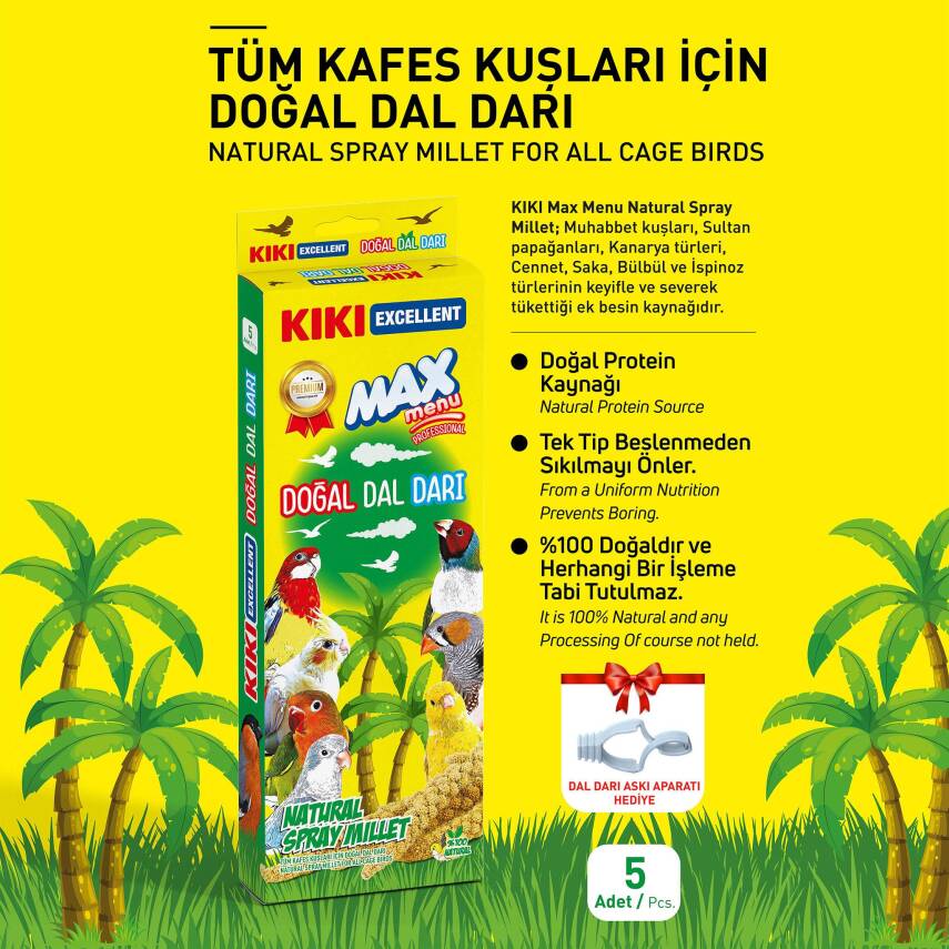 KIKI Excellent Kuş Doğal Dal Darı KB3012 18'li Koli - 2