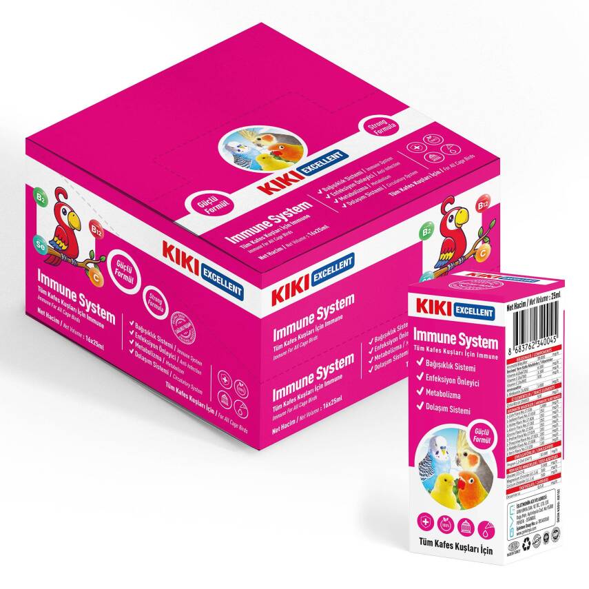 KIKI Excellent Kuş Immune System 25 ml. 16 Adet (Kutu) - 1