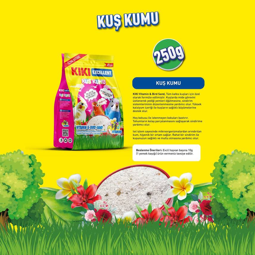 KIKI Excellent Kuş Kumu 250 Gr. 12 Adet (Kutu) - 3