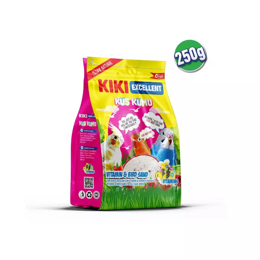 KIKI Excellent Kuş Kumu 250 Gr. 12 Adet (Kutu) - 1