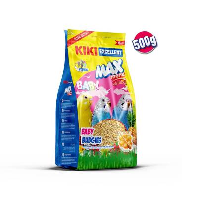 KIKI Excellent Kuş Max Menu Baby Budgies Yavru Muhabbet Kuşu Yemi 500 gr. 12 Adet (Kutu) - 1