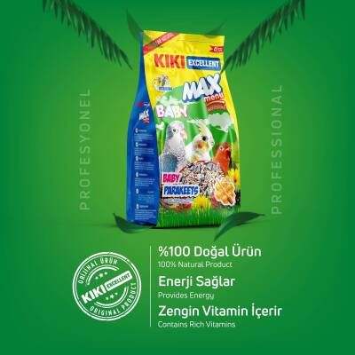 KIKI Excellent Kuş Max Menu Baby Parekets Yavru Paraket Kuşu Yemi 500 gr. 12 Adet (Kutu) - 2