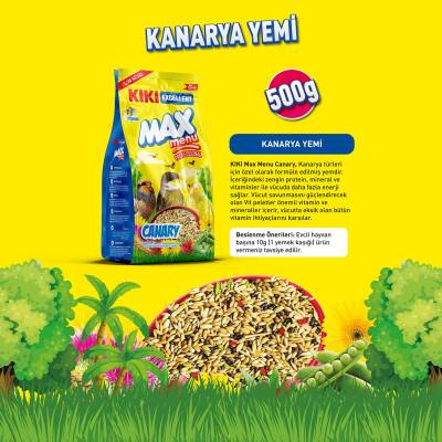 KIKI Excellent Kuş Max Menu Canary Kanarya Yemi 500 gr. 12 Adet (Kutu) - 3