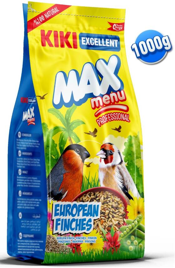 KIKI Excellent Kuş Max Menu European Finches Avrupalı Finç Yemi 1000 gr. 8 Adet (Kutu) - 1