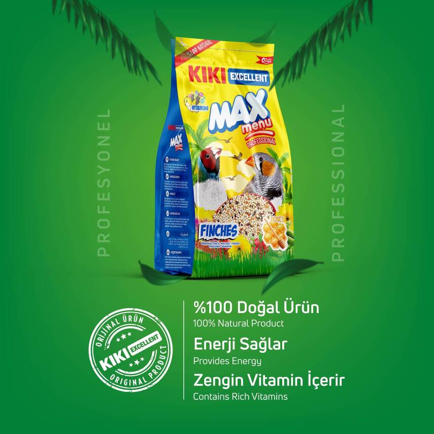 KIKI Excellent Kuş Max Menu Finches Tropikal Finç Yemi 500 gr. 12 Adet (Kutu) - 2