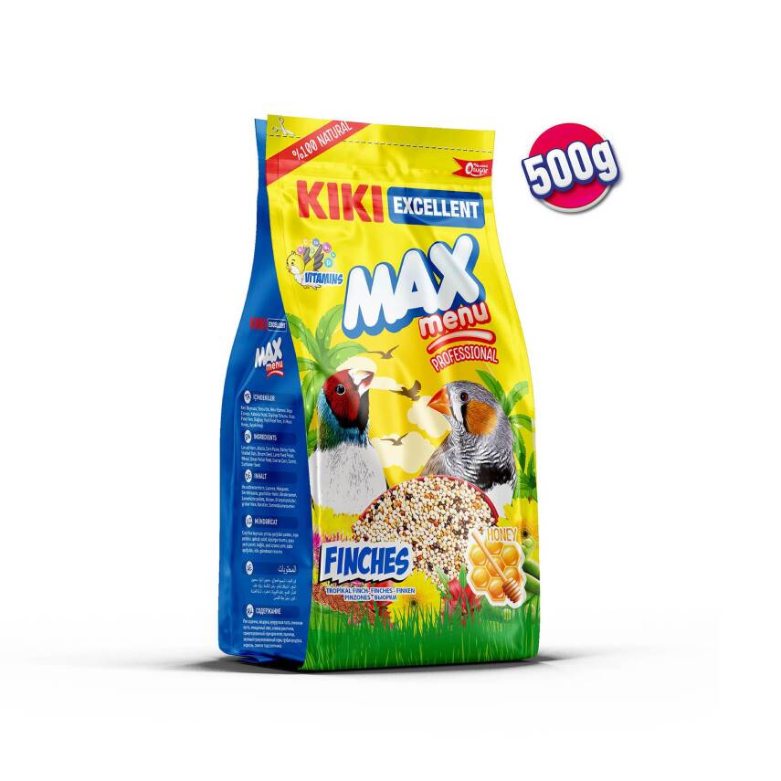 KIKI Excellent Kuş Max Menu Finches Tropikal Finç Yemi 500 gr. 12 Adet (Kutu) - 1