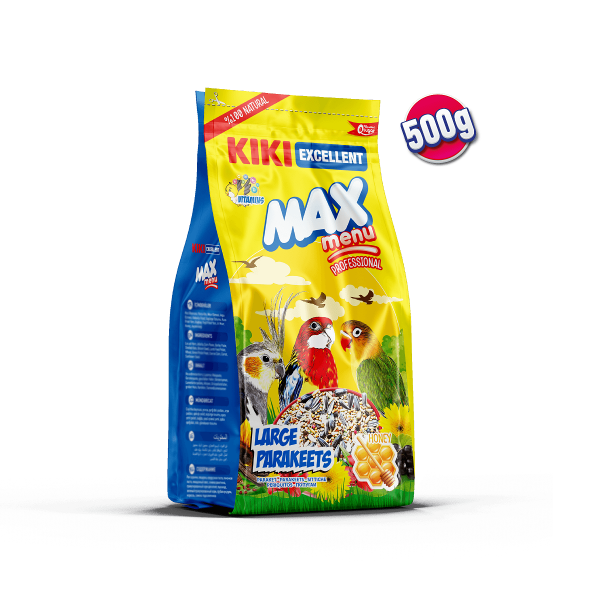 KIKI Excellent Kuş Max Menu Large Parakeets Büyük Pareket Yemi 500 gr. 12 Adet (Kutu) - 1