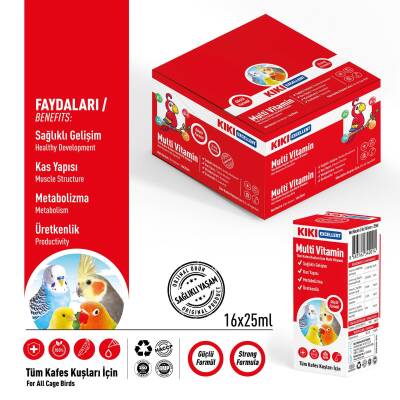 KIKI Excellent Kuş Multi Vitamin 25 ml. 16 Adet (Kutu) - 2