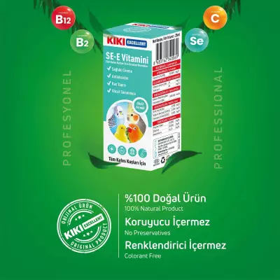 KIKI Excellent Kuş SE-E Vitamini 25 ml. 16 Adet (Kutu) - 3