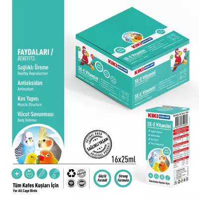 KIKI Excellent Kuş SE-E Vitamini 25 ml. 16 Adet (Kutu) - 2