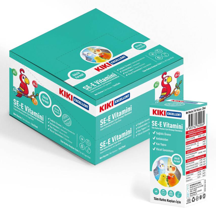 KIKI Excellent Kuş SE-E Vitamini 25 ml. 16 Adet (Kutu) - 1