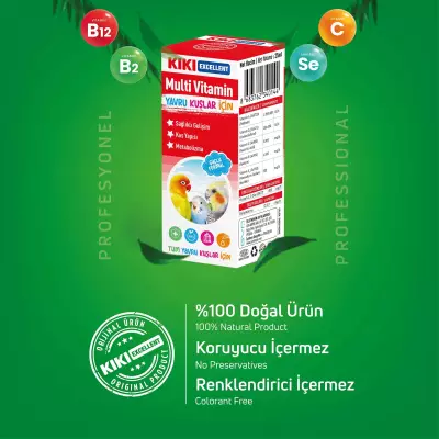 KIKI Excellent Kuş Yavru Kuşlar İçin Multi Vitamin 25 ml. 16 Adet (Kutu) - 3