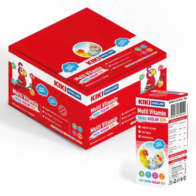 KIKI Excellent Kuş Yavru Kuşlar İçin Multi Vitamin 25 ml. 16 Adet (Kutu) - 1