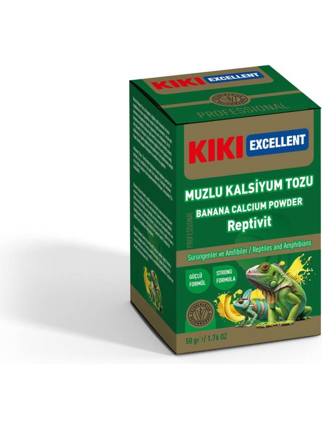 KİKİ EXCELLENT SÜRÜNGEN & AMFİBİLER İÇİN MUZLU KALSİYUM TOZU 100GR. - 1