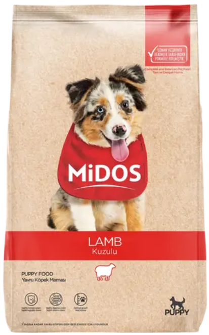 MİDOS Kuzu Etli ve Pirinçli Yavru Köpek (Sağlıklı Gelişim) 15 kg - 1
