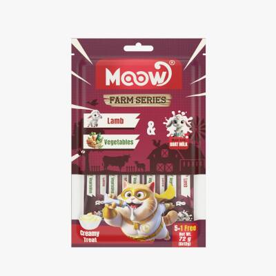 Moow Kuzu Etli&Sebzeli Keçi Sütlü 12gr x 6 12 li Kedi Krema Ödülü - 1