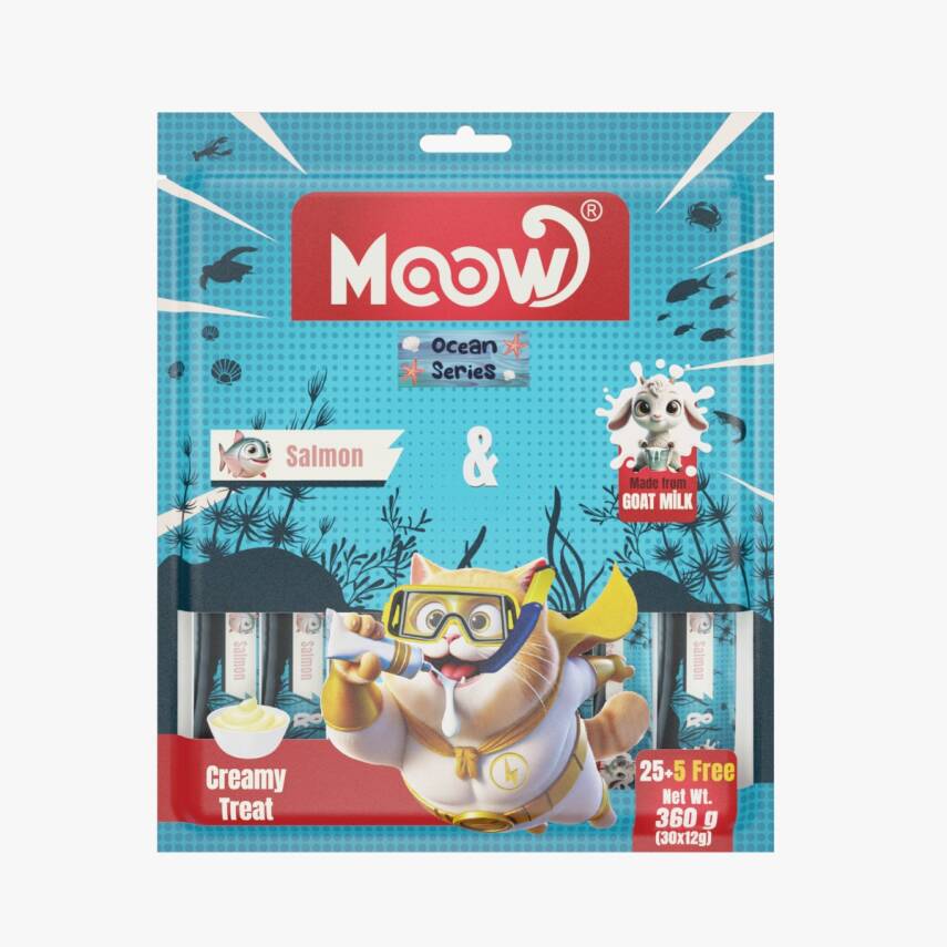 Moow Somonlu Keçi Sütlü 12gr x 30'lu Kedi Krema Ödülü - 1