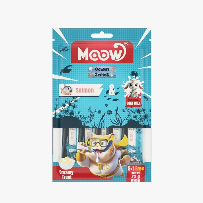 Moow Somonlu Keçi Sütlü 12gr x 6 12 li Kedi Krema Ödülü - 1