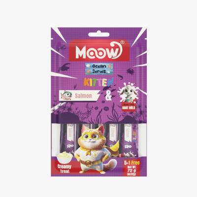 Moow Somonlu Keçi Sütlü 12gr x 6 12 li Yavru Kedi Krema Ödülü - 1