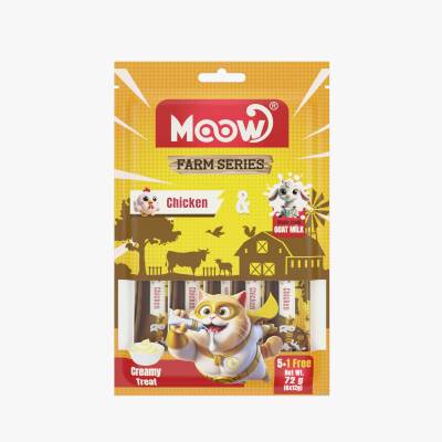 Moow Tavuklu Keçi Sütlü 12gr x 6 12 li Kedi Krema Ödülü - 1