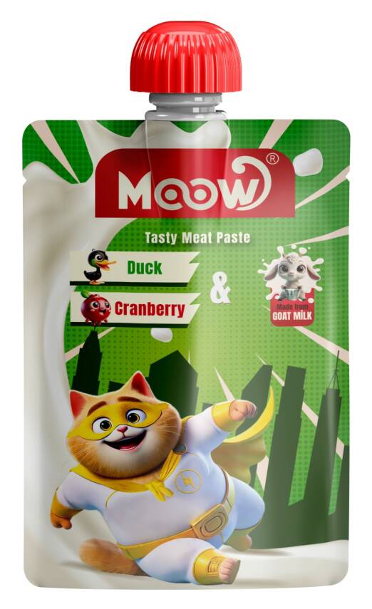 Moow Taze Ördekli&Kızılcıklı Keçi Sütlü Kedi Et Ezmesi 90gr - 1