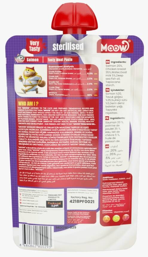 Moow Taze Somonlu&Keçi Sütlü Sterilised Kedi Et Ezmesi 90gr - 2