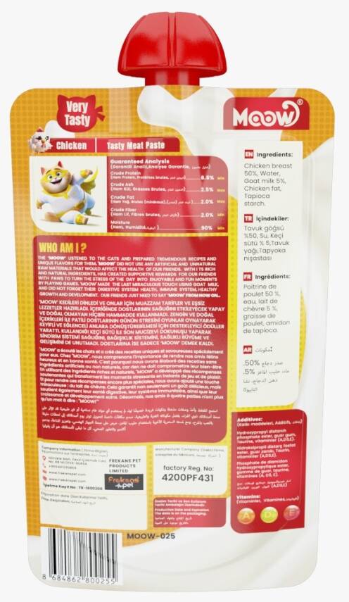 Moow Taze Tavuklu&Keçi Sütlü Kedi Et Ezmesi 90gr - 2