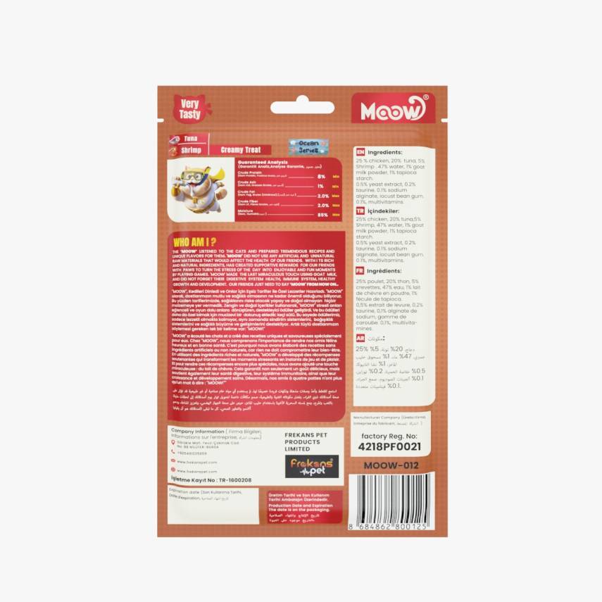 Moow Ton Balıklı&Karidesli Keçi Sütlü 12gr x 6 12 li Kedi Krema Ödülü - 2