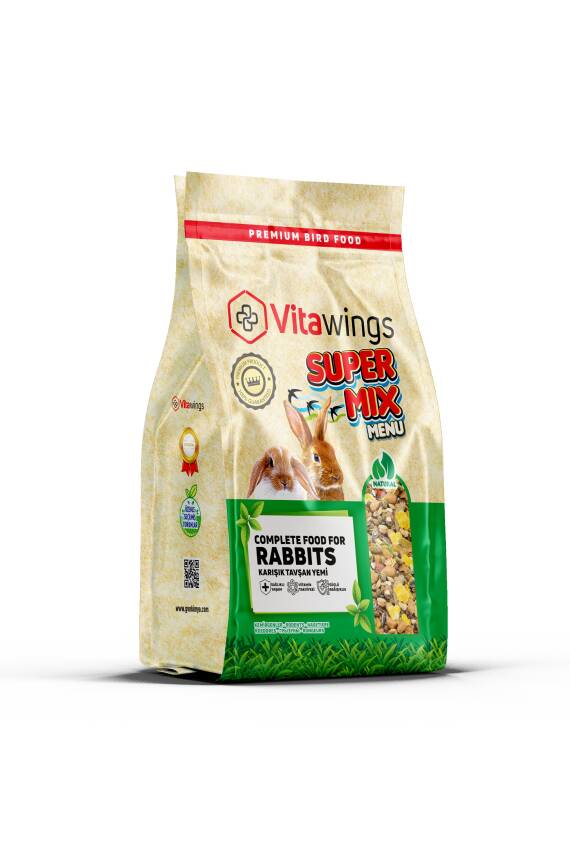 VitaWings Super Mix Menu Tavşan Yemi 800 Gr. 8 Adet (Kutu) - 1